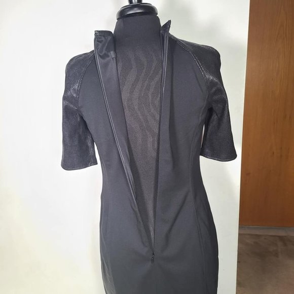 Ralph Lauren Black Label Leather Sleeve Dress - Picture 7 of 10